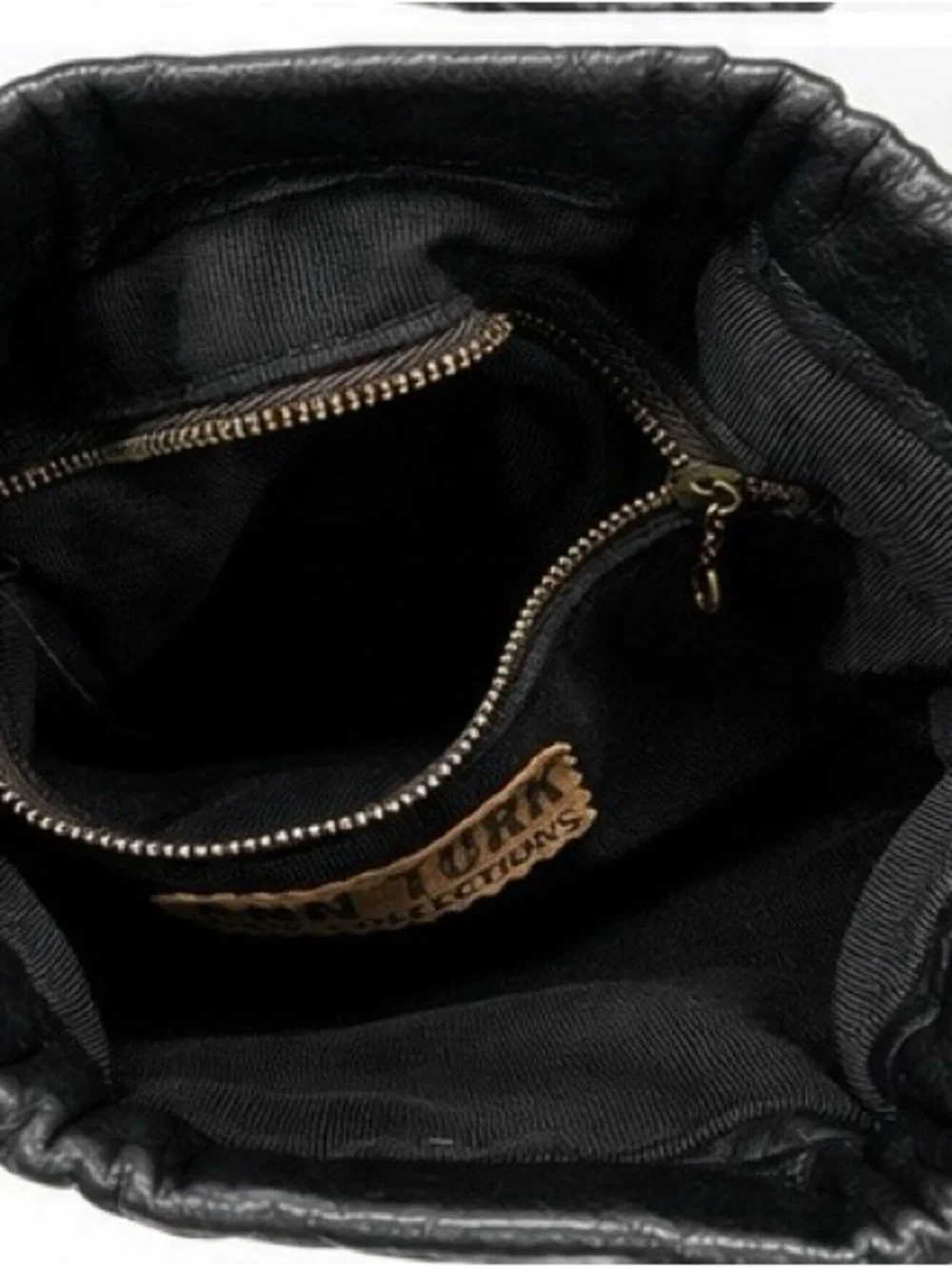 Vintage Ann Turk Black Leather Crossbody Bag Boho Safari Statement Exotic RARE